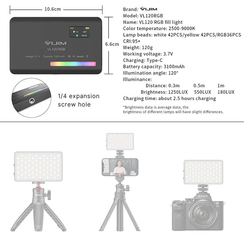 Lampe vidéo RGB