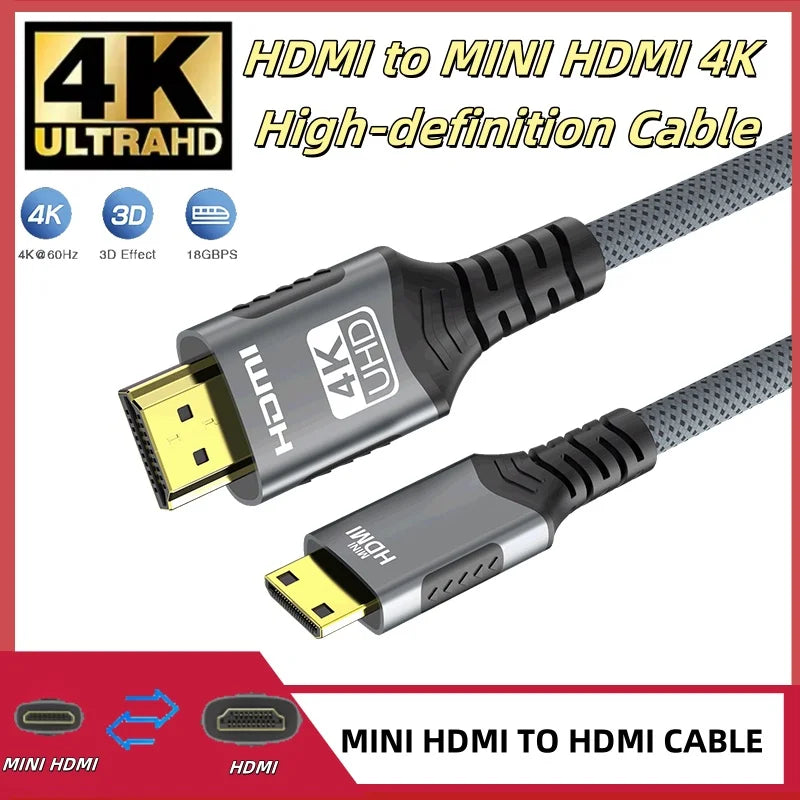 Câble tressé mini/micro-HDMI vers HDMI