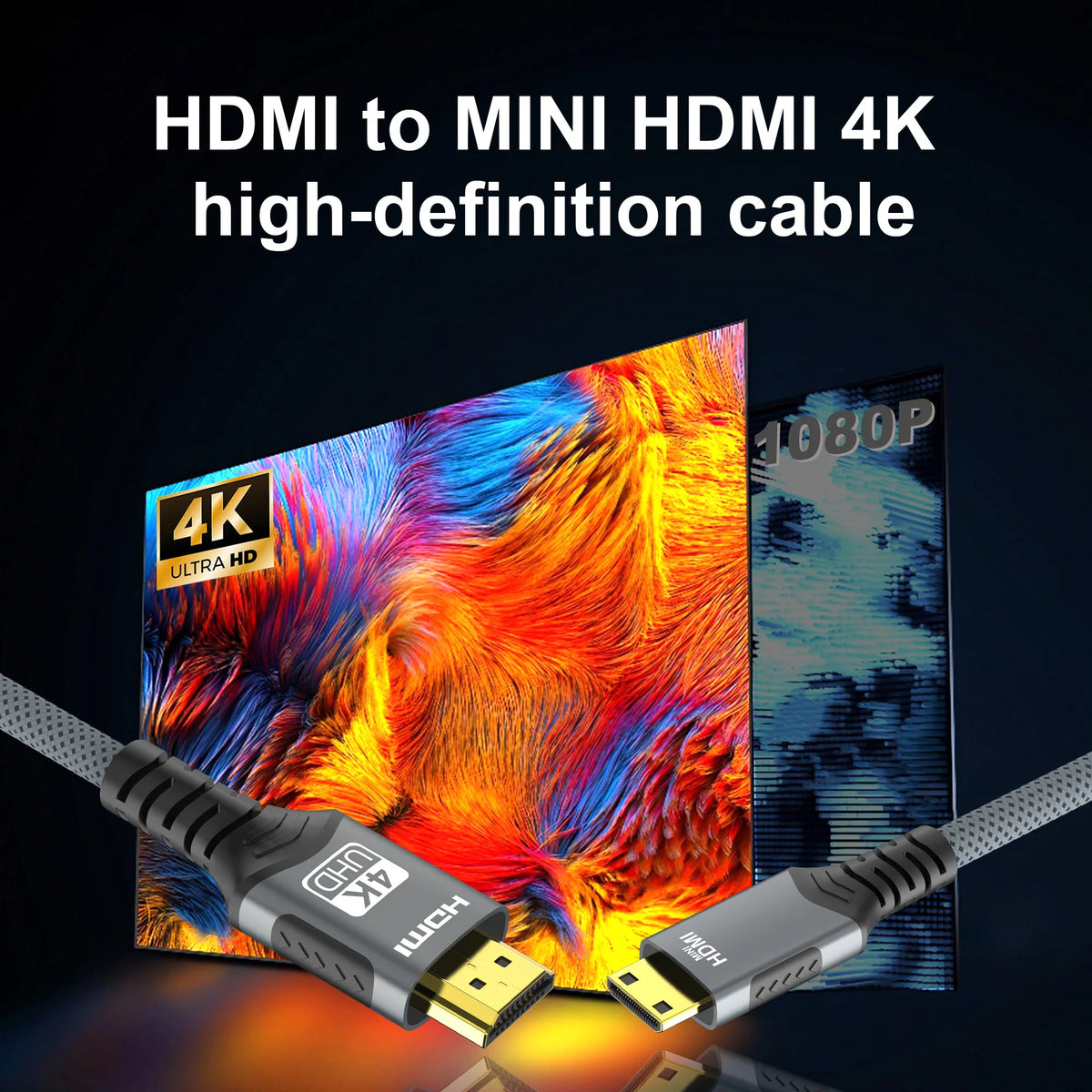 Câble tressé mini/micro-HDMI vers HDMI