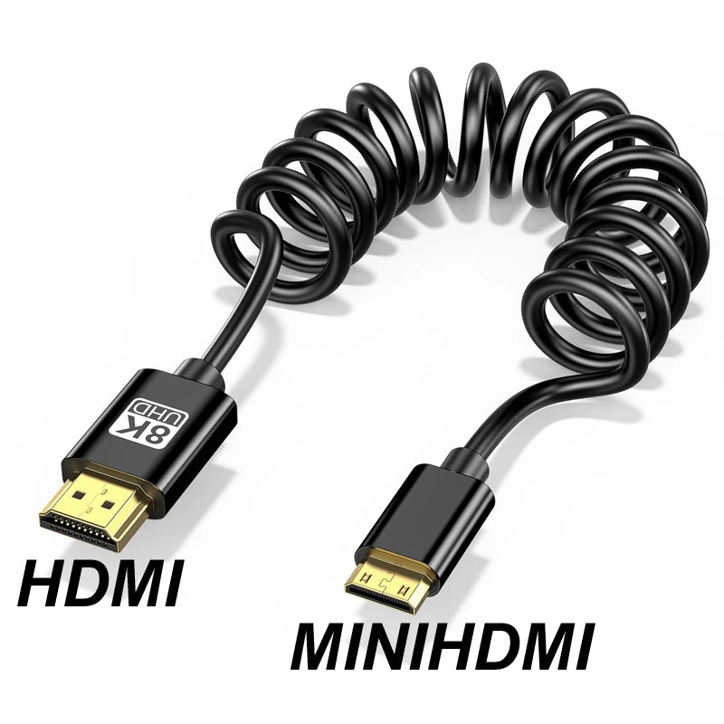 Câble HDMI spiralé pour caméra