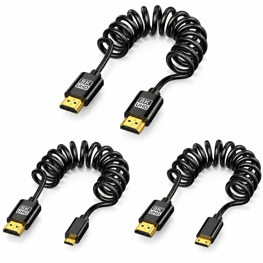 Câble HDMI spiralé pour caméra