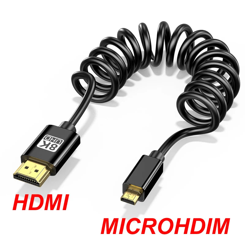 Câble HDMI spiralé pour caméra
